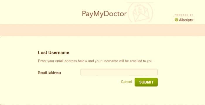 PayMyDoctor-Retrieve-Username
